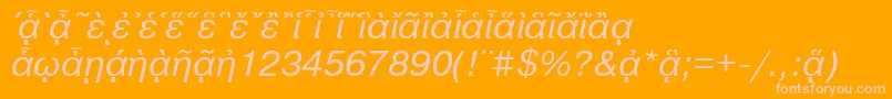 フォントPragmaticapgttItalic – オレンジの背景にピンクのフォント