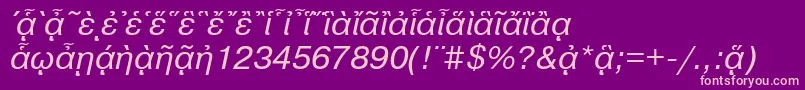 フォントPragmaticapgttItalic – 紫の背景にピンクのフォント