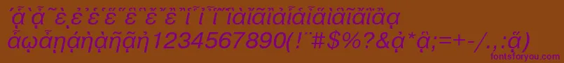 fuente PragmaticapgttItalic – Fuentes Moradas Sobre Fondo Marrón