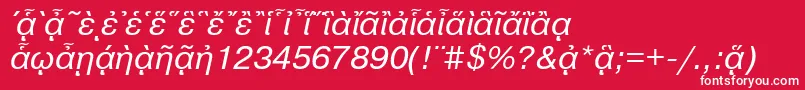 フォントPragmaticapgttItalic – 赤い背景に白い文字