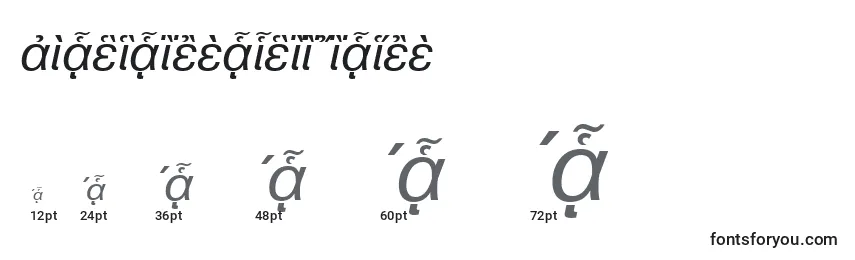 Размеры шрифта PragmaticapgttItalic