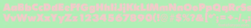 Więcej informacji o czcionce OrnitonsserialHeavyRegular Czcionka OrnitonsserialHeavyRegular – różowe czcionki na zielonym tle