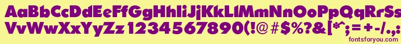 OrnitonsserialHeavyRegular Font – Purple Fonts on Yellow Background