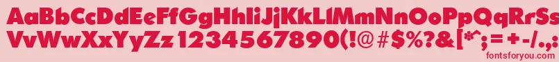 OrnitonsserialHeavyRegular-Schriftart – Rote Schriften auf rosa Hintergrund
