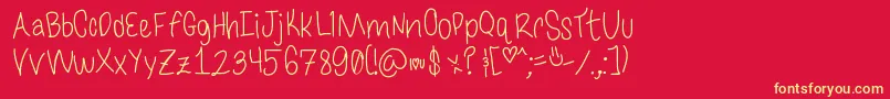 Bleedingwatercolor Font – Yellow Fonts on Red Background