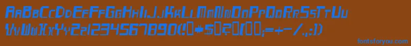 MaydayItalic Font – Blue Fonts on Brown Background