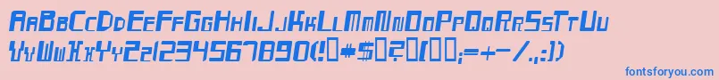 MaydayItalic Font – Blue Fonts on Pink Background