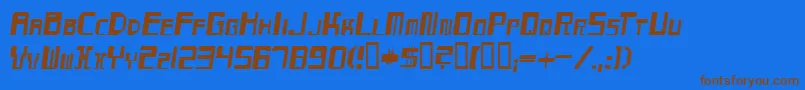 MaydayItalic Font – Brown Fonts on Blue Background