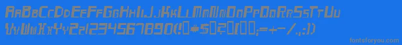Czcionka MaydayItalic – szare czcionki na niebieskim tle
