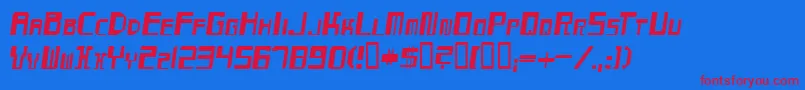 MaydayItalic Font – Red Fonts on Blue Background
