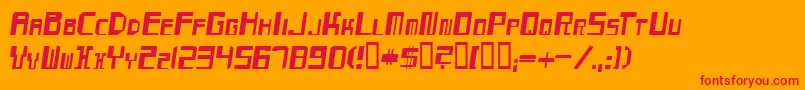 MaydayItalic Font – Red Fonts on Orange Background