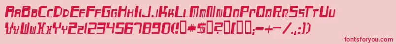 フォントMaydayItalic – ピンクの背景に赤い文字