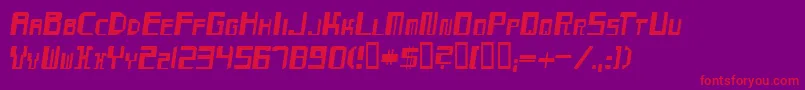 Czcionka MaydayItalic – czerwone czcionki na fioletowym tle
