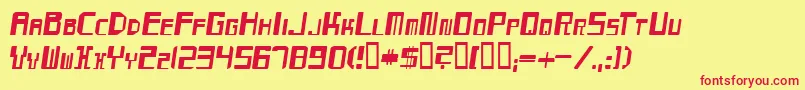 MaydayItalic Font – Red Fonts on Yellow Background