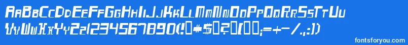 MaydayItalic-fontti – valkoiset fontit sinisellä taustalla