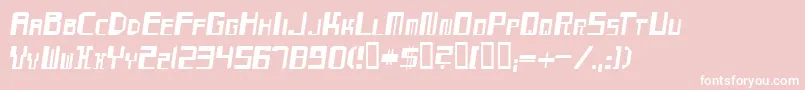 MaydayItalic-Schriftart – Weiße Schriften auf rosa Hintergrund