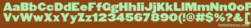 SiHeavyweighta Font – Green Fonts on Brown Background