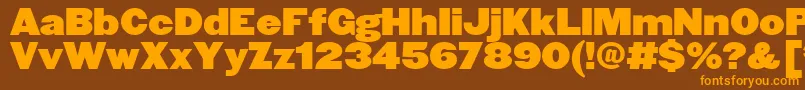 SiHeavyweighta Font – Orange Fonts on Brown Background