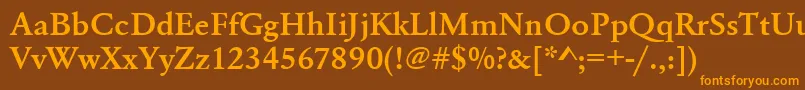 Urwgaramondtdemwid Font – Orange Fonts on Brown Background