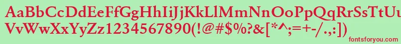Urwgaramondtdemwid Font – Red Fonts on Green Background