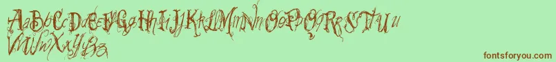 Vtkssummerland Font – Brown Fonts on Green Background