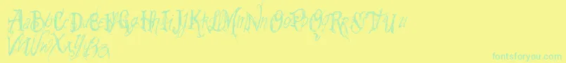 Vtkssummerland Font – Green Fonts on Yellow Background