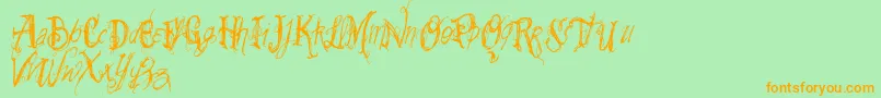 Vtkssummerland Font – Orange Fonts on Green Background