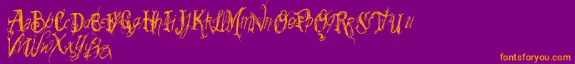 Vtkssummerland Font – Orange Fonts on Purple Background