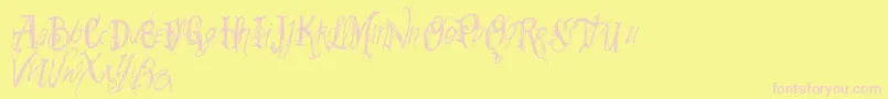 Vtkssummerland Font – Pink Fonts on Yellow Background