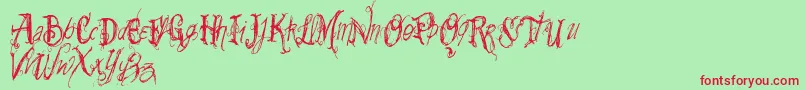 Vtkssummerland Font – Red Fonts on Green Background
