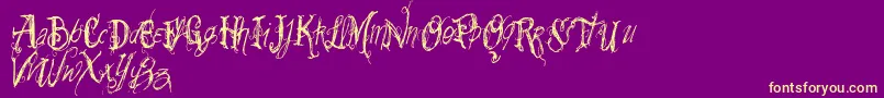 Vtkssummerland Font – Yellow Fonts on Purple Background