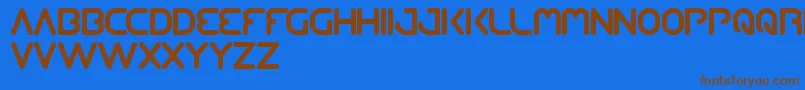 QueenOfTheModernAge Font – Brown Fonts on Blue Background