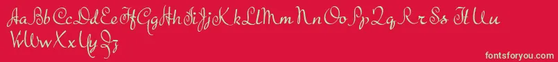 TheBeatGoesOn-Schriftart – Grüne Schriften auf rotem Hintergrund