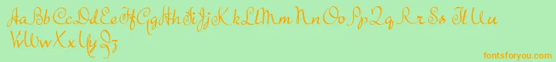 TheBeatGoesOn Font – Orange Fonts on Green Background