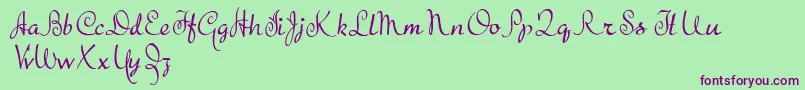 TheBeatGoesOn Font – Purple Fonts on Green Background