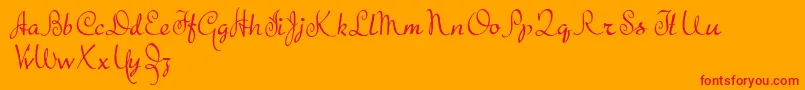 TheBeatGoesOn Font – Red Fonts on Orange Background