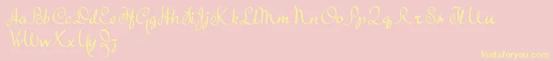 TheBeatGoesOn Font – Yellow Fonts on Pink Background