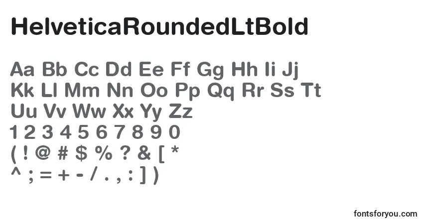 Czcionka HelveticaRoundedLtBold – alfabet, cyfry, specjalne znaki