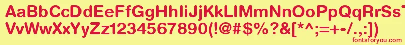 HelveticaRoundedLtBold Font – Red Fonts on Yellow Background