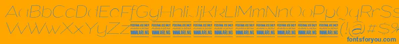 GrandithinitalicPersonalUse Font – Blue Fonts on Orange Background