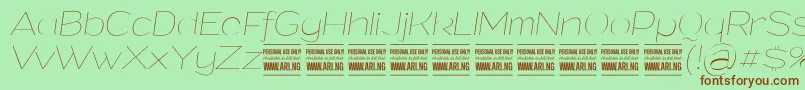 GrandithinitalicPersonalUse Font – Brown Fonts on Green Background