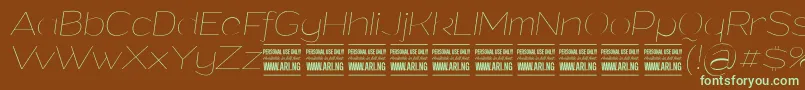 GrandithinitalicPersonalUse Font – Green Fonts on Brown Background