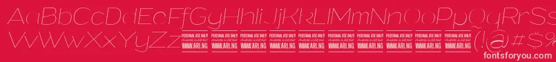 GrandithinitalicPersonalUse Font – Pink Fonts on Red Background