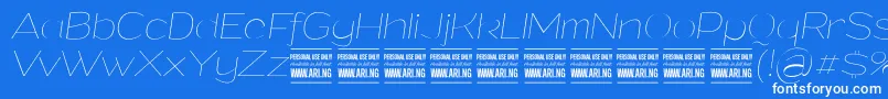 GrandithinitalicPersonalUse Font – White Fonts on Blue Background