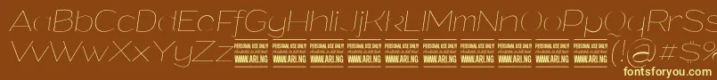 GrandithinitalicPersonalUse Font – Yellow Fonts on Brown Background