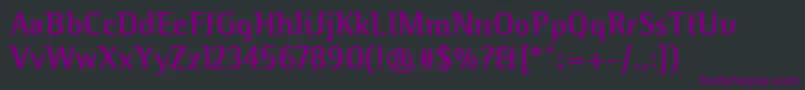 Fonte BinaryItcBold – fontes roxas em um fundo preto