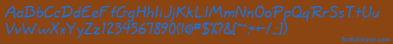 WappingRegularDb Font – Blue Fonts on Brown Background
