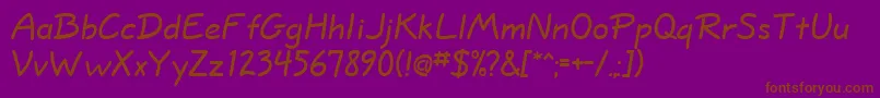 Fonte WappingRegularDb – fontes marrons em um fundo roxo