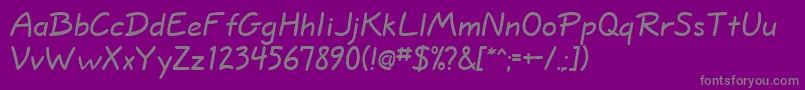 WappingRegularDb-Schriftart – Graue Schriften auf violettem Hintergrund