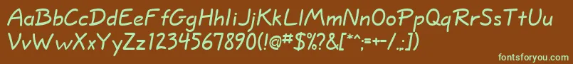 WappingRegularDb Font – Green Fonts on Brown Background